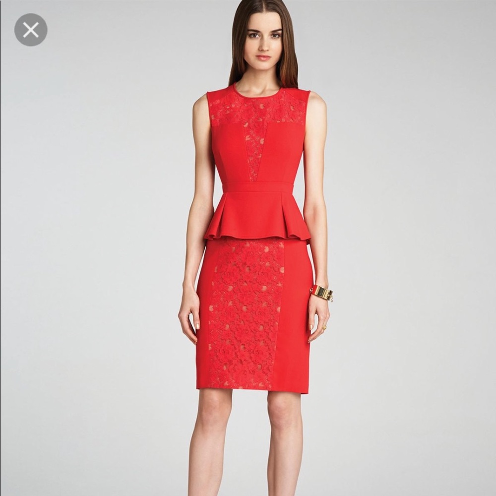 BCBG PEPLUM LACE DRESS - NWT